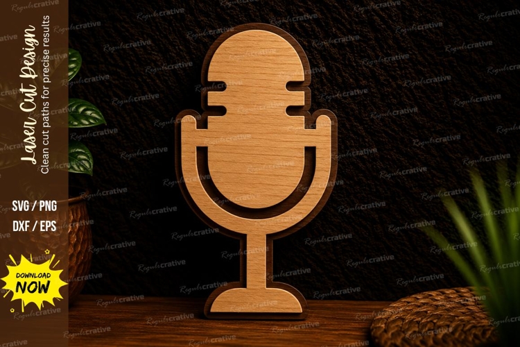 Classic Studio Microphone Laser Cut SVG Design microphone sv