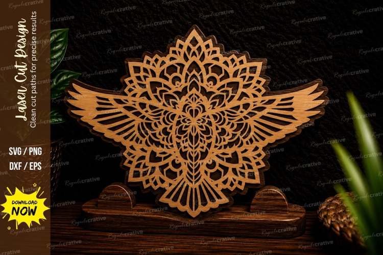 Mandala Wings Laser Cut SVG Design mandala wings svg, floral