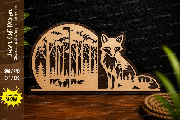 Fox Forest Arch Laser Cut SVG Design fox forest svg, woodlan