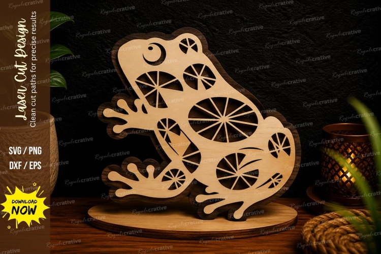 Decorative Frog Laser Cut SVG Design frog svg, decorative