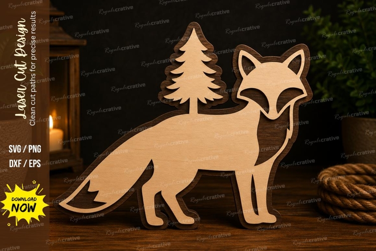 Standing Fox Laser Cut SVG Design fox svg, standing fox