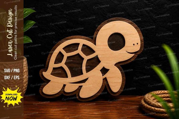 Cute Baby Turtle Laser Cut SVG Design baby turtle svg, cute