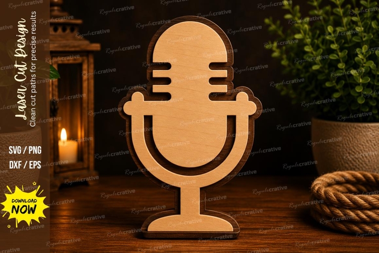 Vintage Microphone Laser Cut SVG Design microphone svg