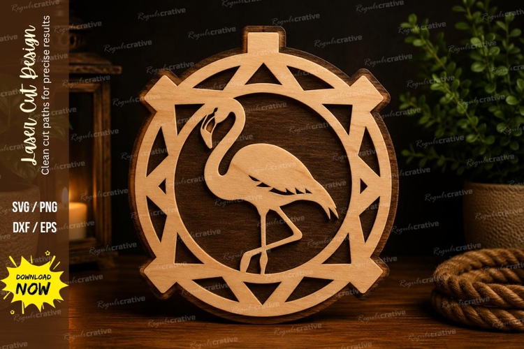 Heron Compass Laser Cut SVG Design heron svg, heron compass