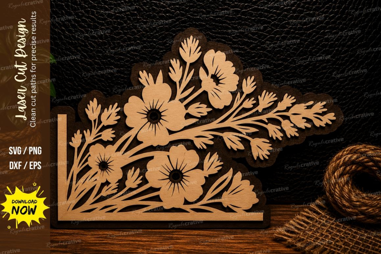 Wildflower Bouquet Stand Laser Cut SVG Design wildflower bou