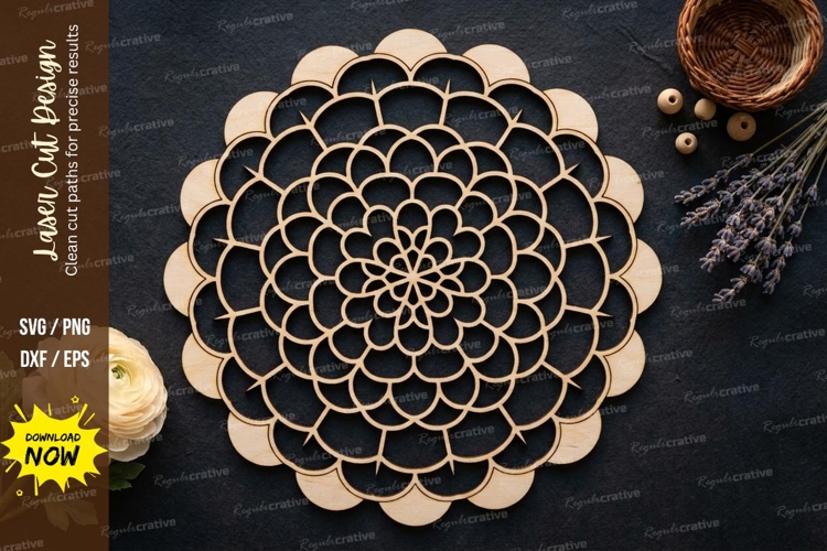 Floral Circle Laser Cut SVG laser cut svg, floral circle