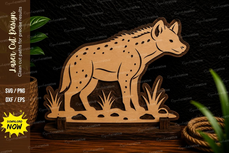 Hyena Standing Laser Cut SVG Design hyena svg, african hyena