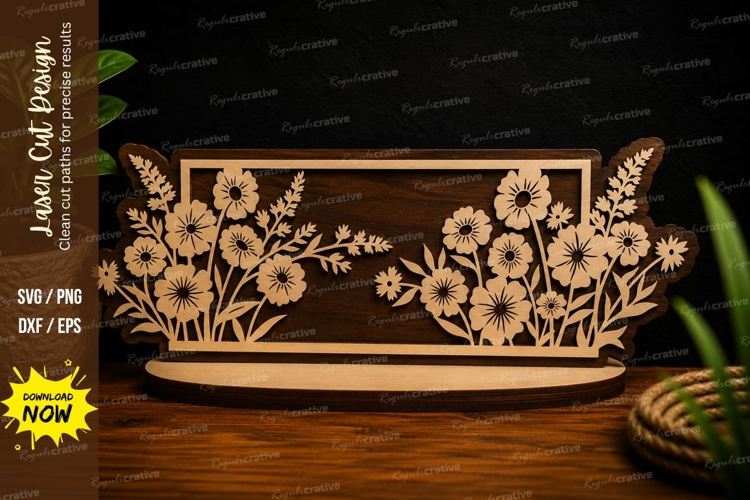 Flower Meadow Stand Laser Cut SVG Design flower meadow svg
