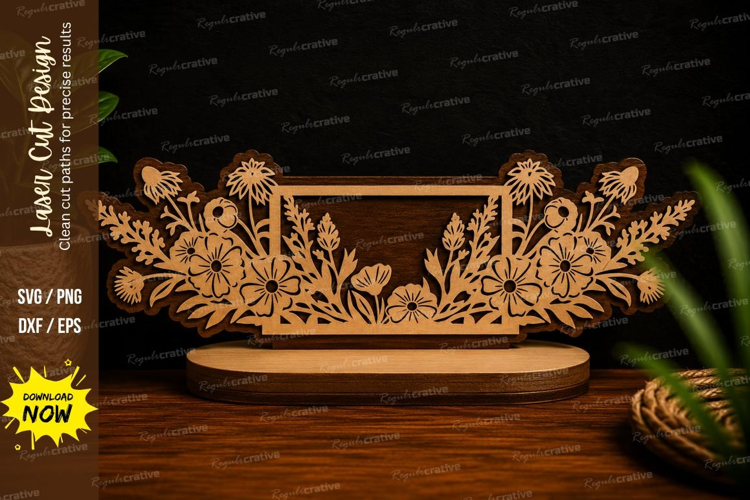 Wildflower Meadow Stand Laser Cut SVG Design wildflower