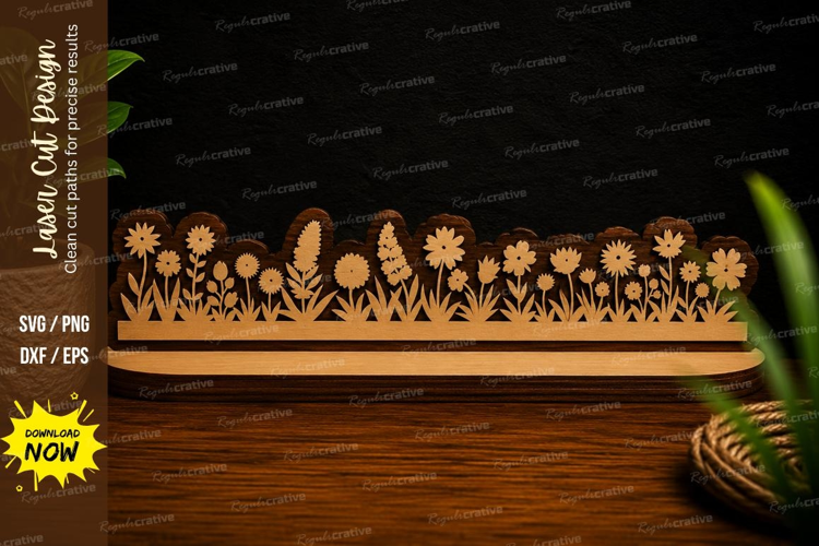 Wildflower Garden Border Laser Cut SVG Design wildflower