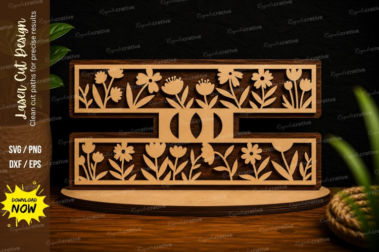 Modern Floral Divider Panel Laser Cut SVG Design modern