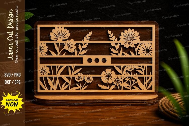 Wildflower Garden Panel Laser Cut SVG Design wildflower example image 1