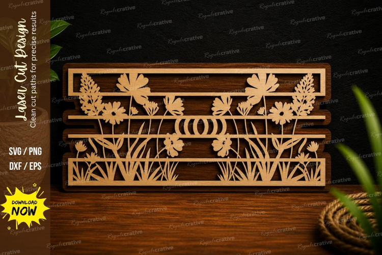 Spring Blossom Garden Border Laser Cut SVG Design spring blo