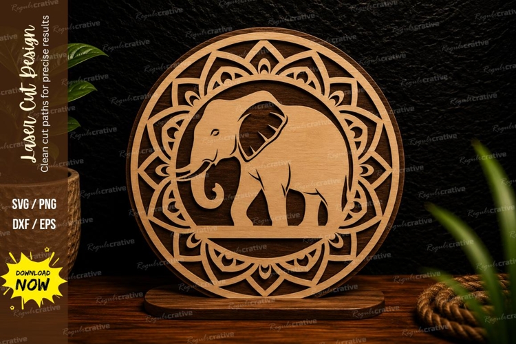 Elephant Mandala Svg Image 18
