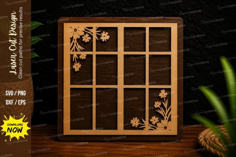 Floral Window Panel Laser Cut SVG Design window panel svg example image 1