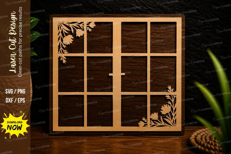 Classic Window Frame Laser Cut SVG Design window frame svg