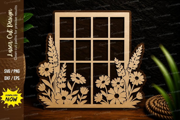 Garden Window Floral Laser Cut SVG Design garden window svg,