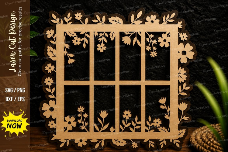 Flower Garden Window Laser Cut SVG Design garden window svg,