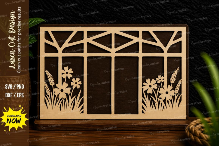 Modern Garden Window Laser Cut SVG Design modern window svg,