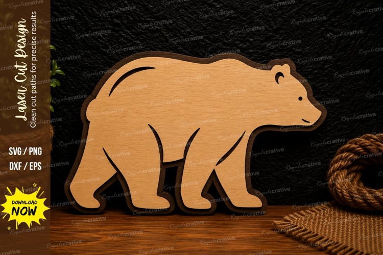 Standing Bear Silhouette Image 4