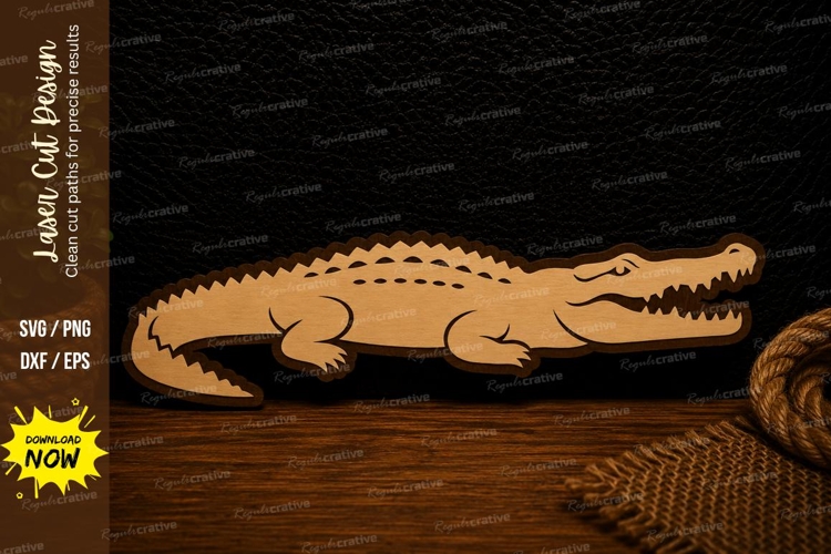 Alligator Silhouette Laser Cut SVG Design alligator svg