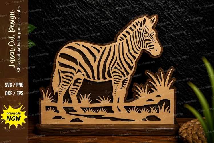 Zebra Circle Frame Laser Cut SVG Design zebra circle frame