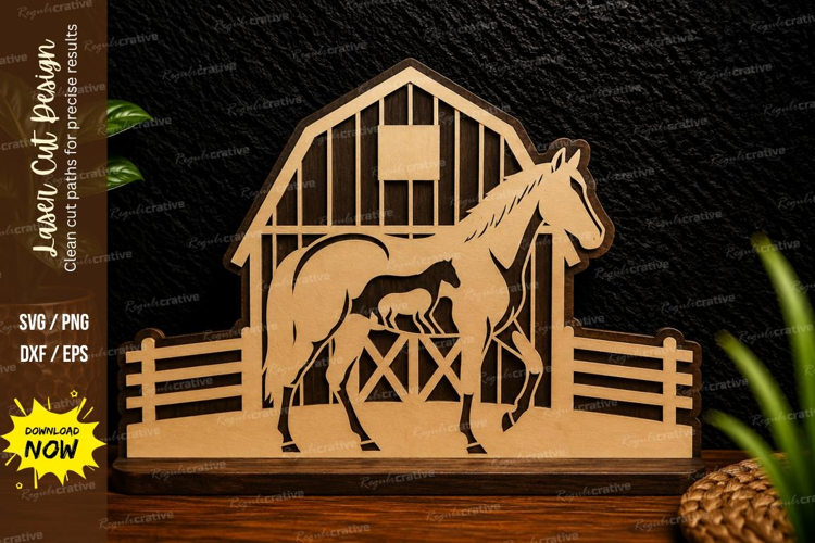 Horse Barn Farm Laser Cut SVG Design horse barn svg, horse