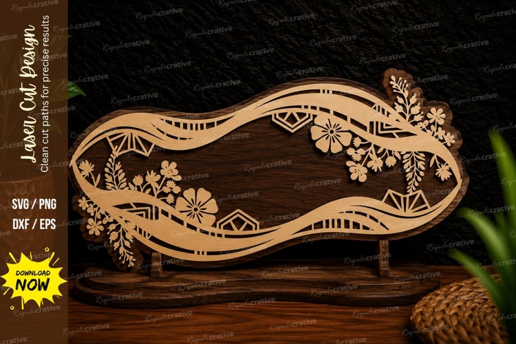 Countryside Landscape Frame Laser Cut SVG Design landscape