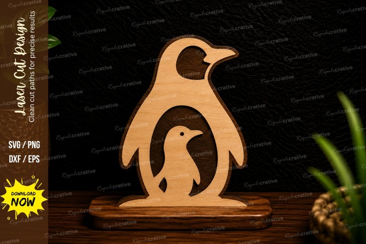 Penguin Family Laser Cut SVG Design penguin family svg, peng