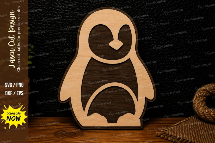 Cute Baby Penguin Laser Cut SVG Design cute baby penguin svg