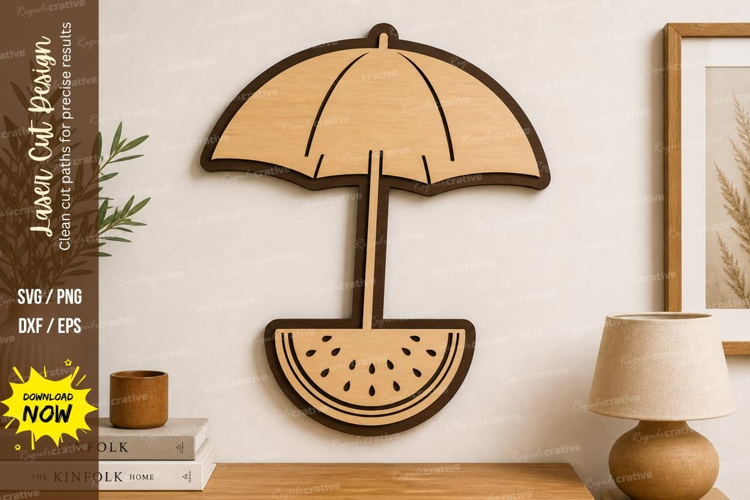 Umbrella Summer Wall Art laser Cut svg Cutting file umbrella