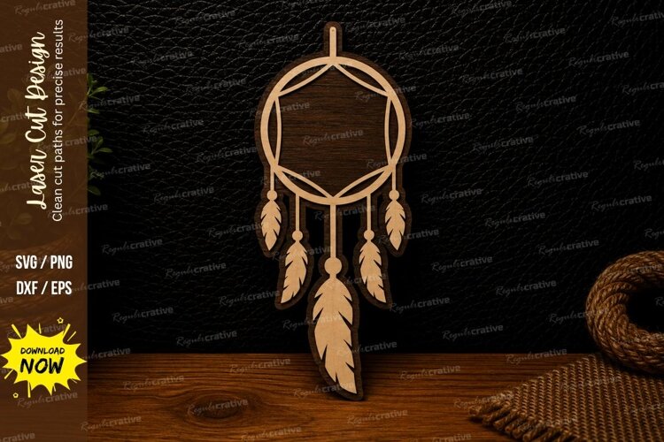 Minimal Dreamcatcher Laser Cut SVG Design minimal dreamcatch example image 1