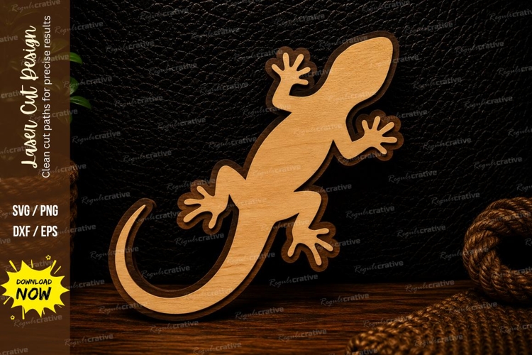 Gecko Silhouette Laser Cut SVG Design gecko svg, gecko svg
