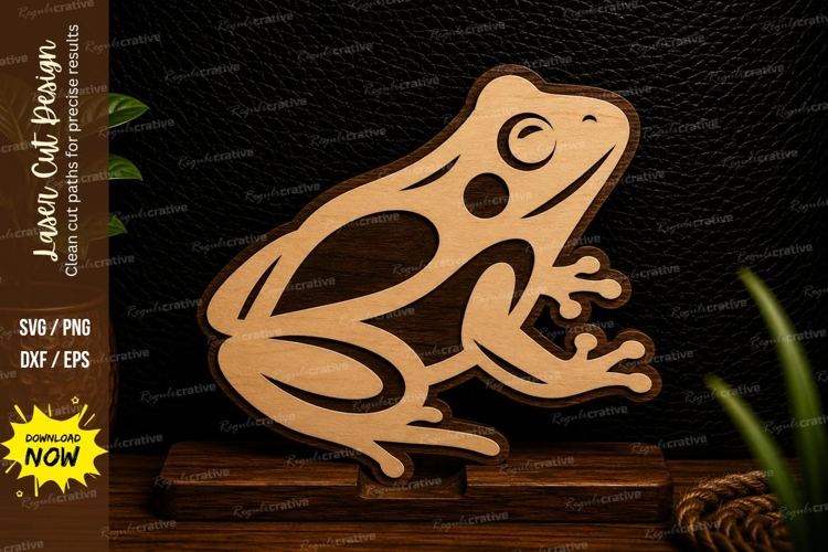 Frog Silhouette Laser Cut SVG Design frog svg, frog