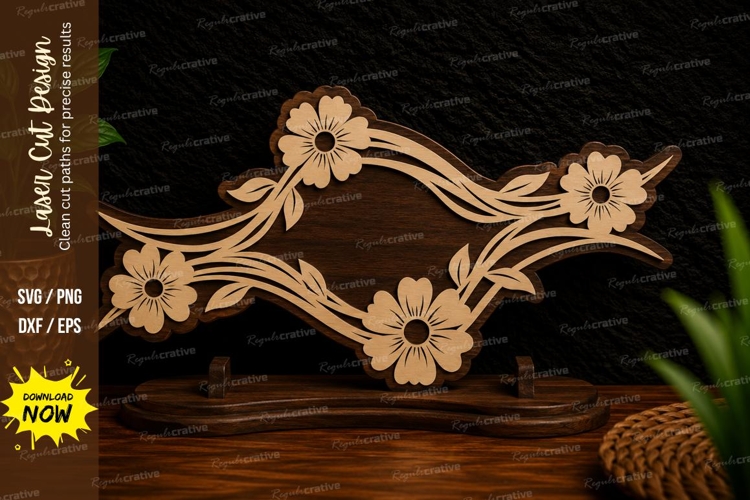 Decorative Floral Vine Border Laser Cut SVG Design decorativ