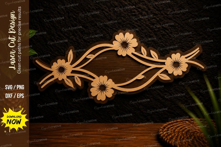 Floral Vine Divider Laser Cut SVG Design floral vine divider