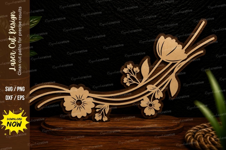Butterfly Floral Divider Laser Cut SVG Design butterfly
