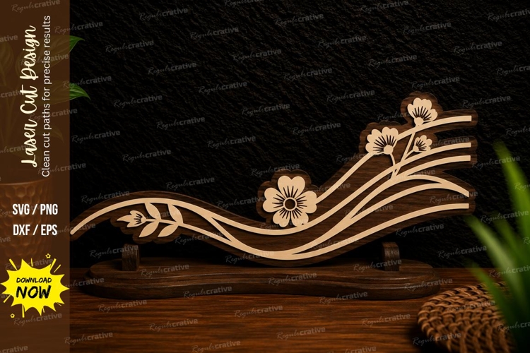 Minimal Floral Divider Laser Cut SVG Design minimal floral
