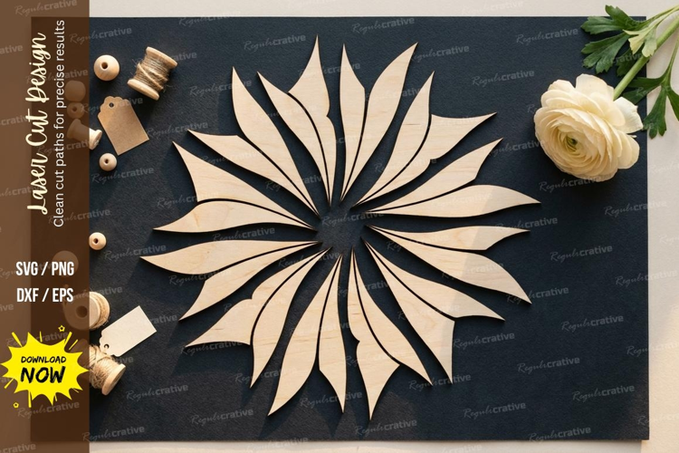 Petal Sun Laser Cut SVG laser cut svg, petal sun, floral