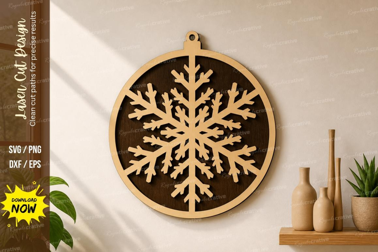 Snowflake Ornament Wall Art laser Cut svg Cutting file