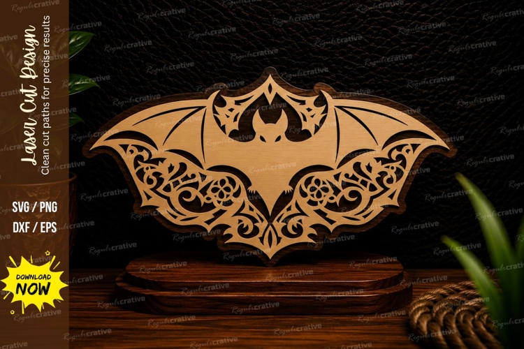 Gothic Filigree Bat Laser Cut SVG Design filigree bat svg,