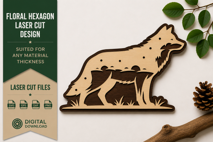 Howling Wolf Laser Cut SVG Design wolf svg, howling wolf las