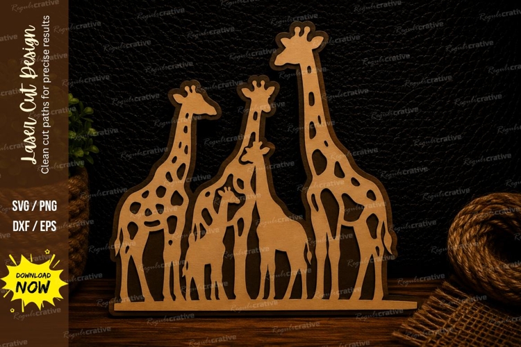 Giraffe Family Laser Cut SVG Design giraffe family svg, safa