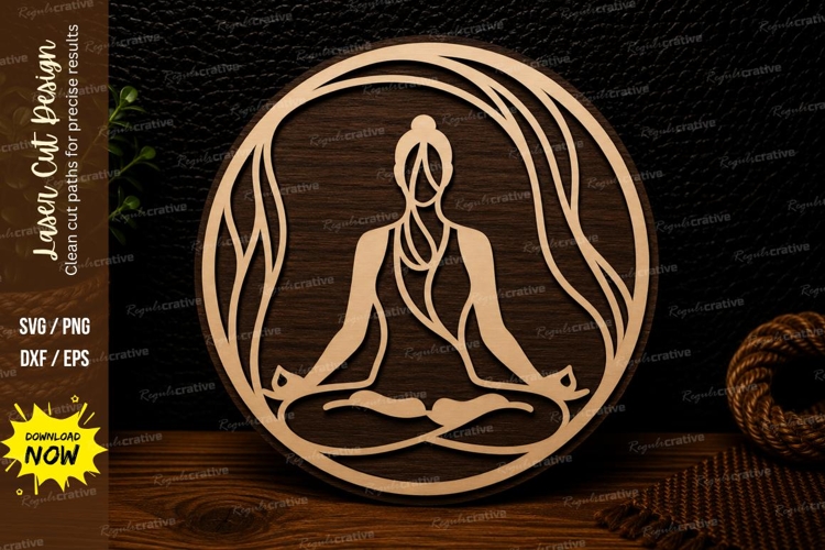Meditation Circle Yoga Laser Cut SVG Design meditation circl