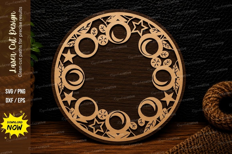Moon Phases Circle Laser Cut SVG Design moon phases svg,