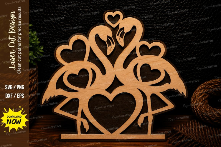 Love Birds Heart Laser Cut SVG Design love birds svg, kissin