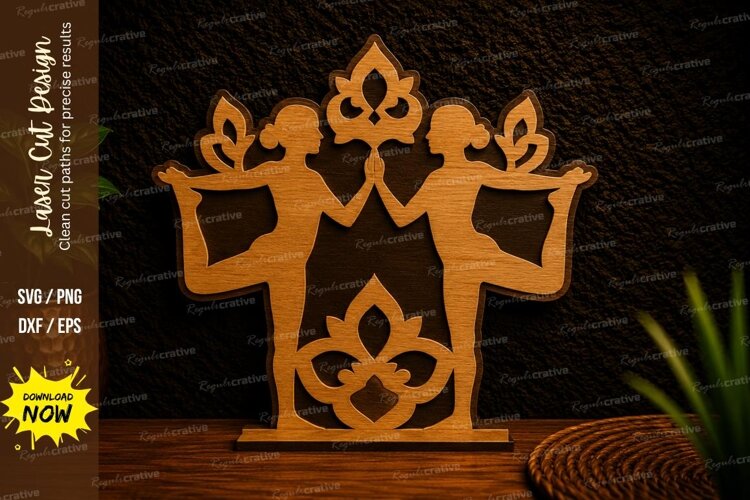 Lotus Candle Holder Laser Cut SVG Design lotus candle holder example image 1