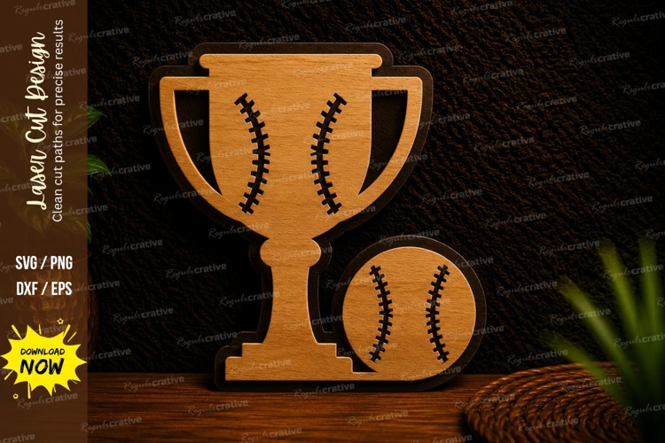 Softball Trophy Laser Cut SVG Design softball trophy svg,
