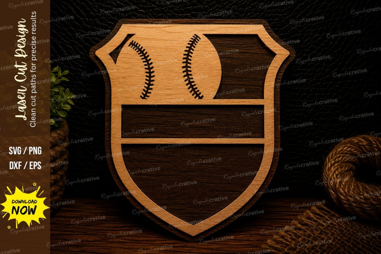 Softball Shield Emblem Laser Cut SVG Design softball shield