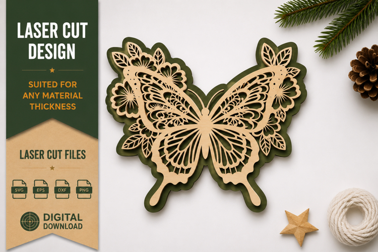 Lace Butterfly Laser Cut SVG Design lace butterfly svg